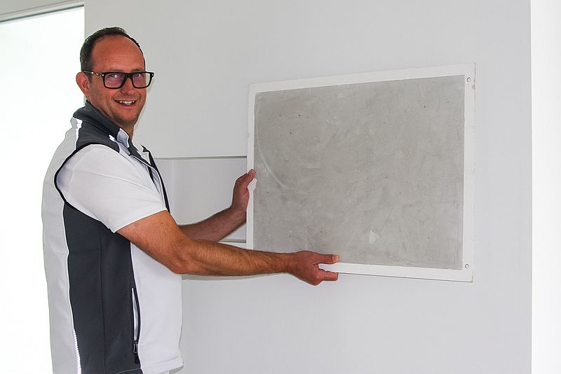 Musterplatte in Kalk-Marmor-Optik - Ausbildung Maler 2024 Lippstadt